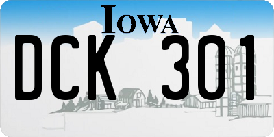 IA license plate DCK301