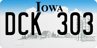 IA license plate DCK303
