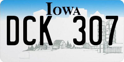 IA license plate DCK307