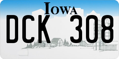 IA license plate DCK308