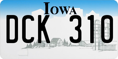 IA license plate DCK310
