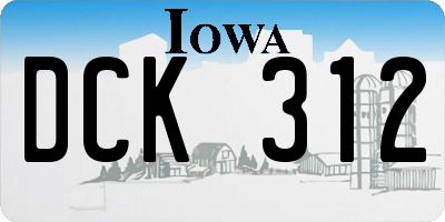 IA license plate DCK312