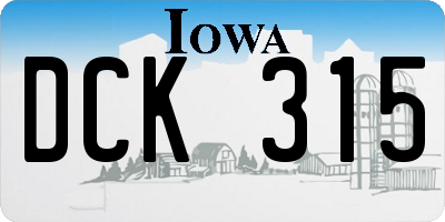 IA license plate DCK315