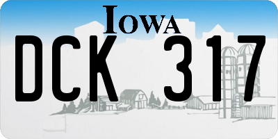 IA license plate DCK317