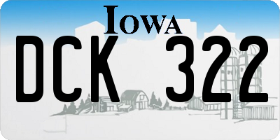 IA license plate DCK322