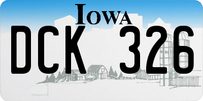 IA license plate DCK326