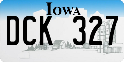 IA license plate DCK327