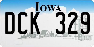 IA license plate DCK329