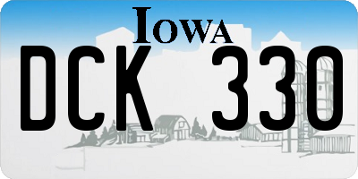 IA license plate DCK330