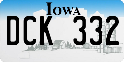IA license plate DCK332