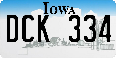 IA license plate DCK334