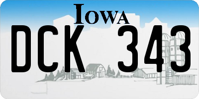 IA license plate DCK343