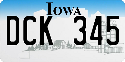 IA license plate DCK345