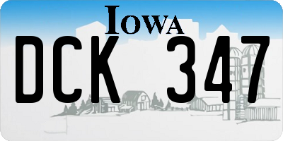 IA license plate DCK347