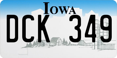 IA license plate DCK349