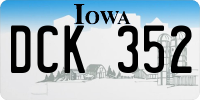 IA license plate DCK352
