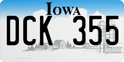 IA license plate DCK355