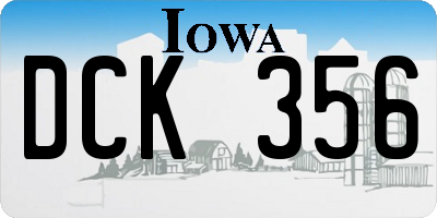 IA license plate DCK356
