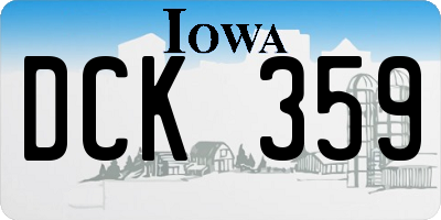 IA license plate DCK359