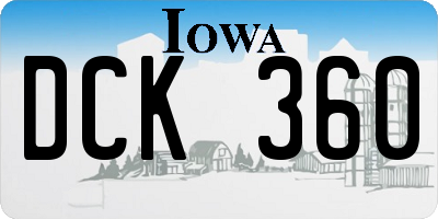 IA license plate DCK360