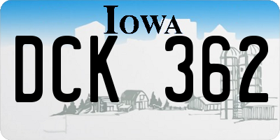 IA license plate DCK362