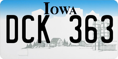 IA license plate DCK363