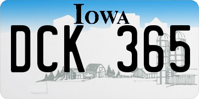 IA license plate DCK365