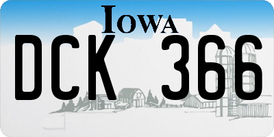 IA license plate DCK366
