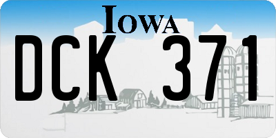 IA license plate DCK371