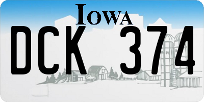 IA license plate DCK374