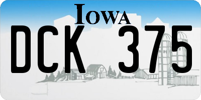 IA license plate DCK375