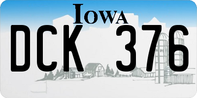 IA license plate DCK376
