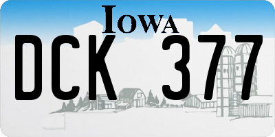 IA license plate DCK377