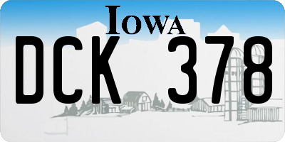IA license plate DCK378