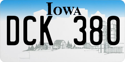IA license plate DCK380