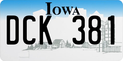 IA license plate DCK381