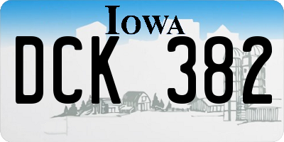 IA license plate DCK382