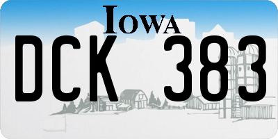 IA license plate DCK383