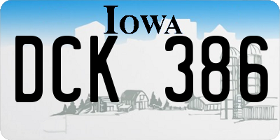 IA license plate DCK386