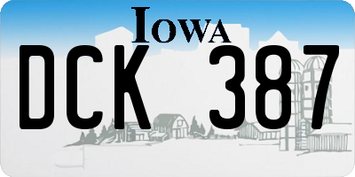 IA license plate DCK387