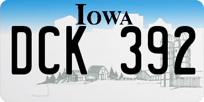 IA license plate DCK392