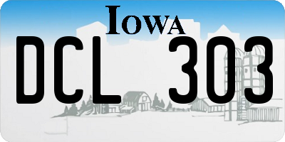 IA license plate DCL303