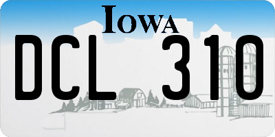 IA license plate DCL310
