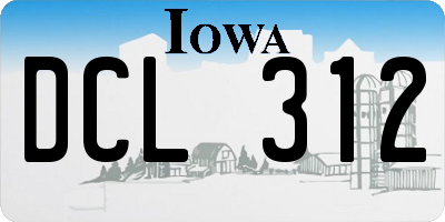 IA license plate DCL312
