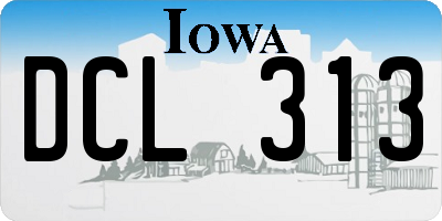 IA license plate DCL313