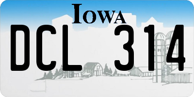 IA license plate DCL314