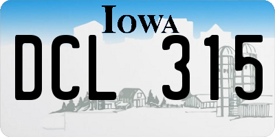IA license plate DCL315