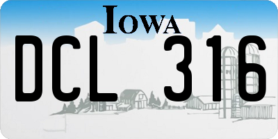 IA license plate DCL316