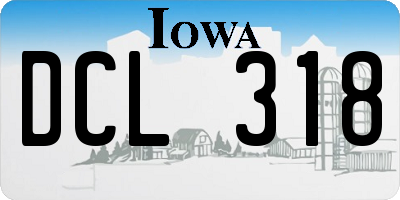 IA license plate DCL318
