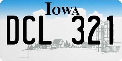 IA license plate DCL321